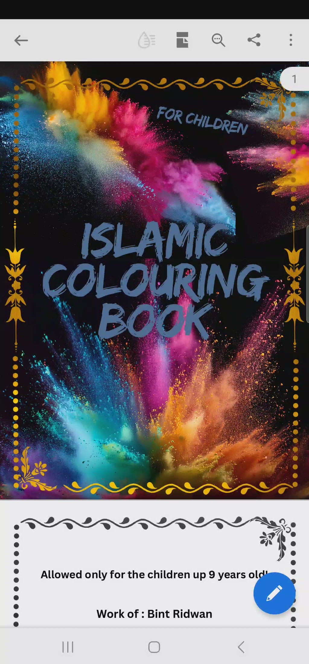 Islamic Educational Colouring Book