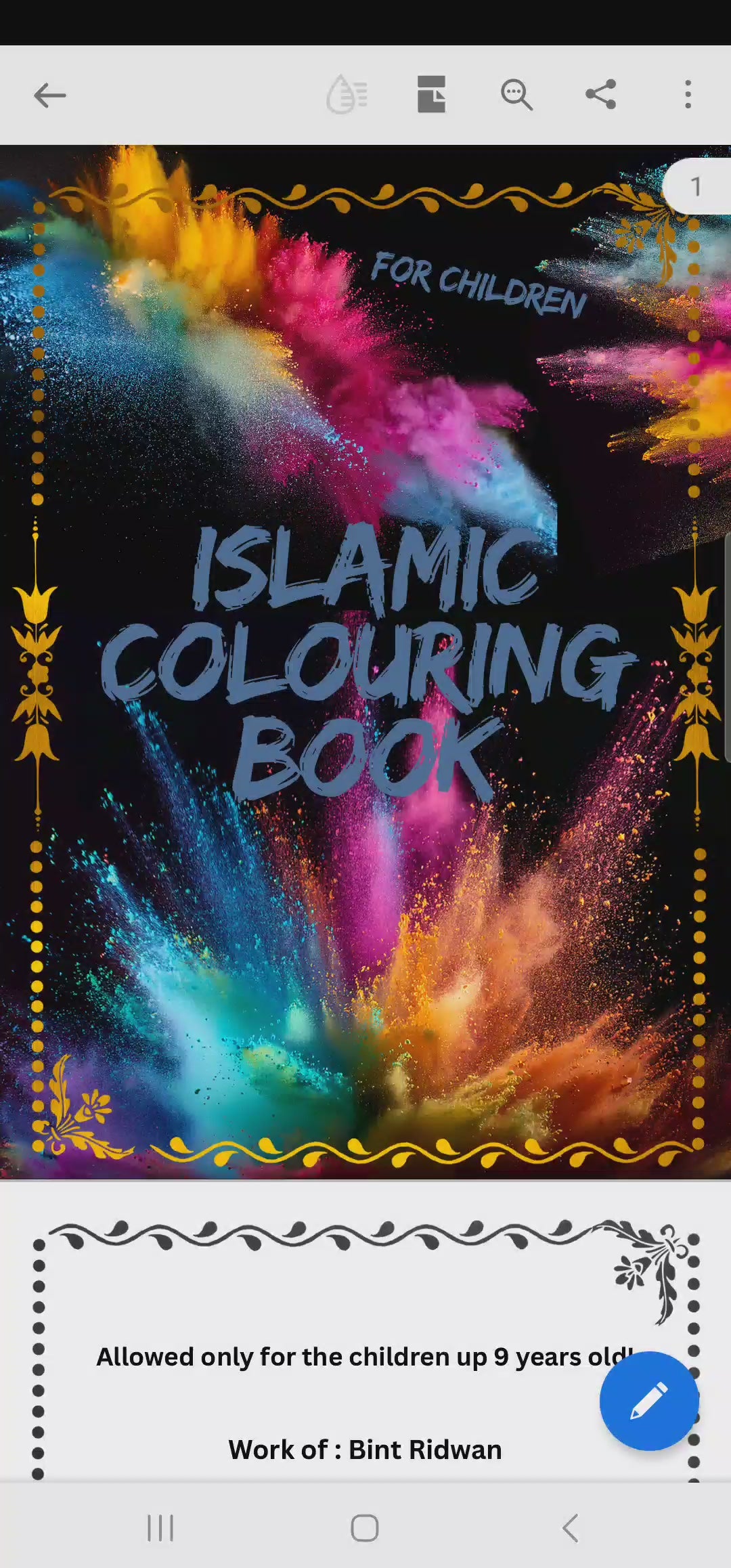 Islamic Educational Colouring Book